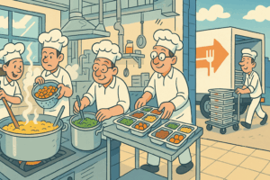 Lire la suite à propos de l’article Reportage FCPE 78 – Dans les coulisses d’une cuisine centrale yvelinoise : là où naissent les repas de nos enfants